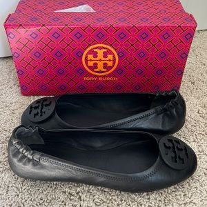 Tory Burch Minnie Travel Ballet with Powder Coated Logo Napa Leather